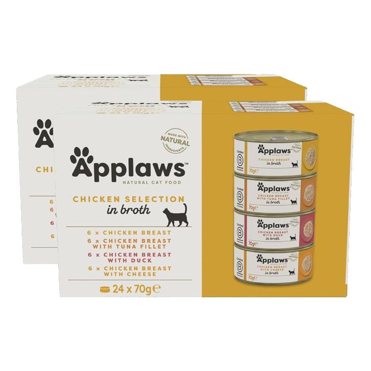 Applaws Chicken Selection Konzerva za mačke, pileći izbor u juhi 48 x 70 g