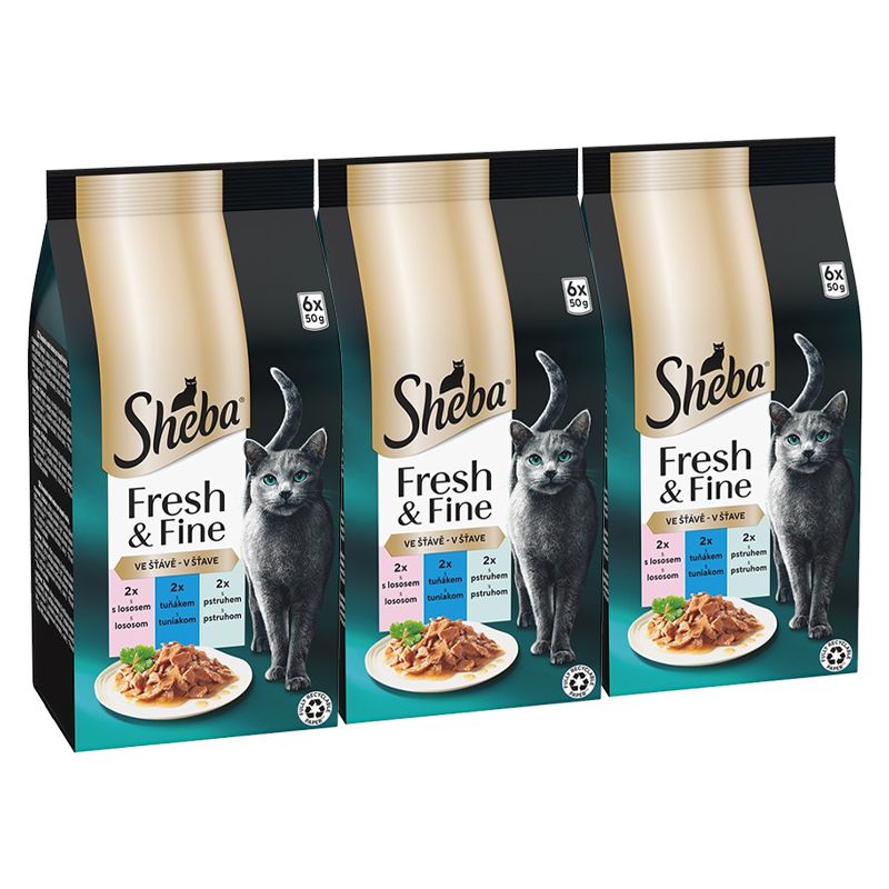 Sheba Fresh & Fine vrećice za mačke, piletina, pastrva i losos 3 x (6x50 g)