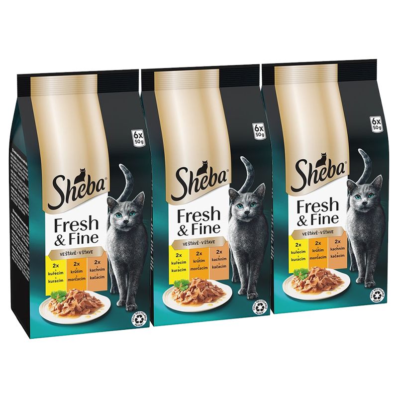 Sheba Fresh & Fine vrećice za mačke, piletina, puretina i patka 3 x (6x50 g)