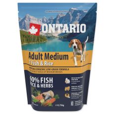 ONTARIO Adult Medium 7 Fish & Rice 0,75 kg