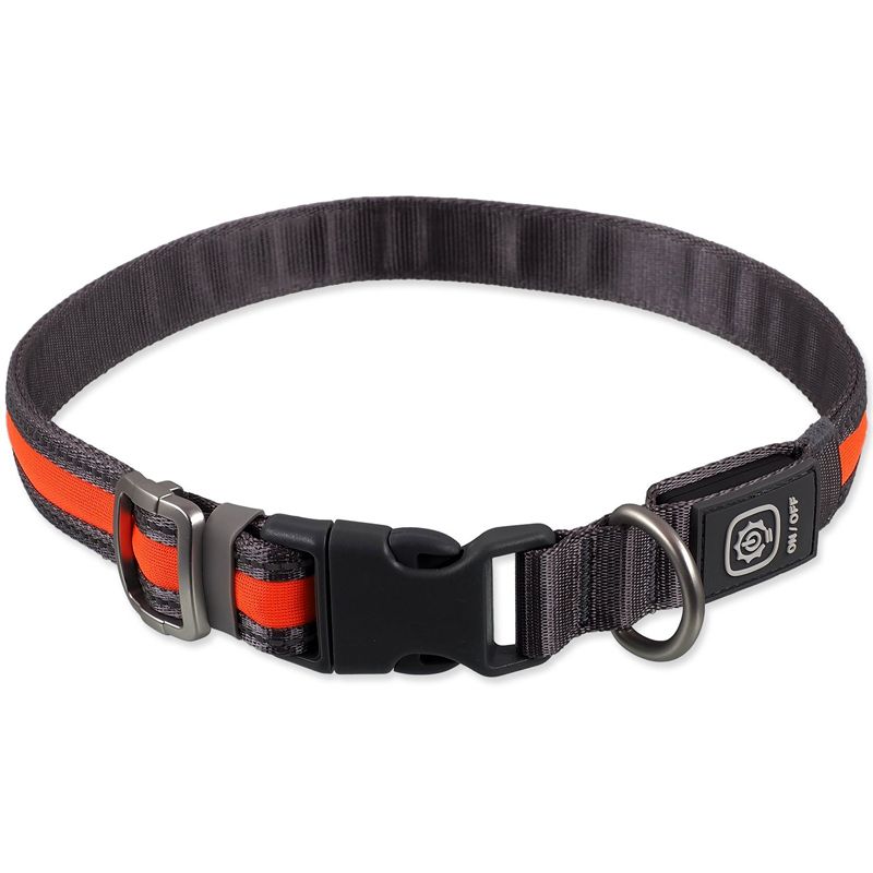 Dog Fantasy USB LED najlonska svjetleća ogrlica S-M narančasta 35-50 cm