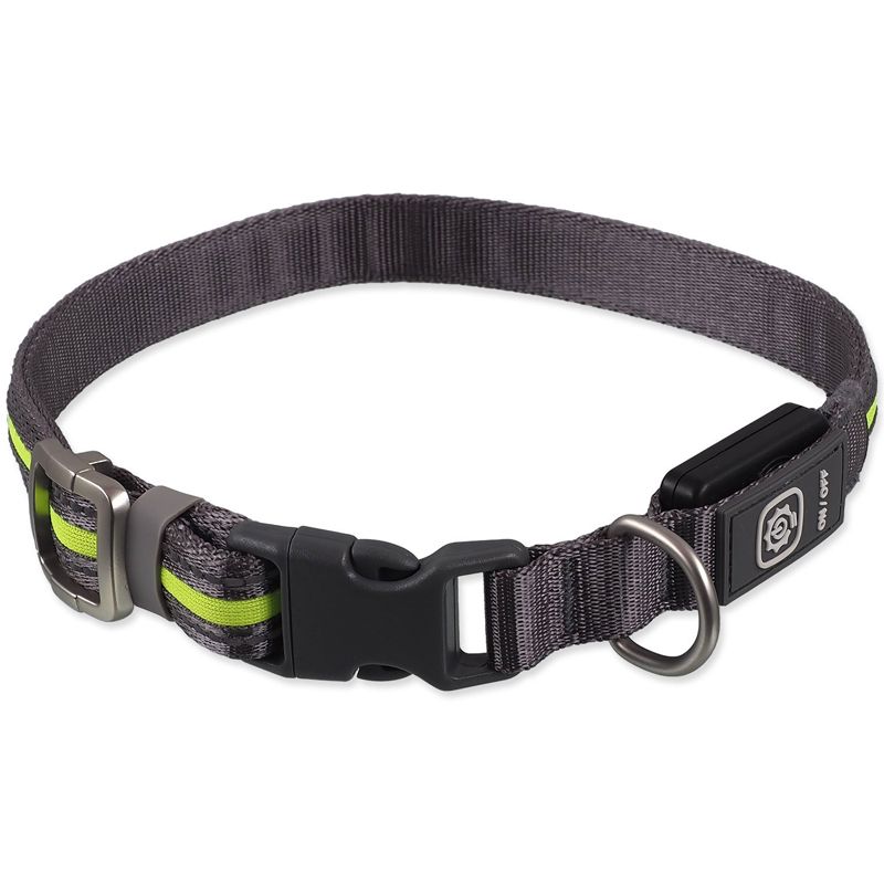Dog Fantasy USB LED najlonska svjetleća ogrlica M-L zelena 45-65 cm