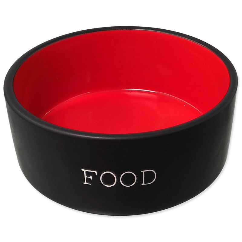 Dog Fantasy Keramička zdjela FOOD crna/crvena 850 ml