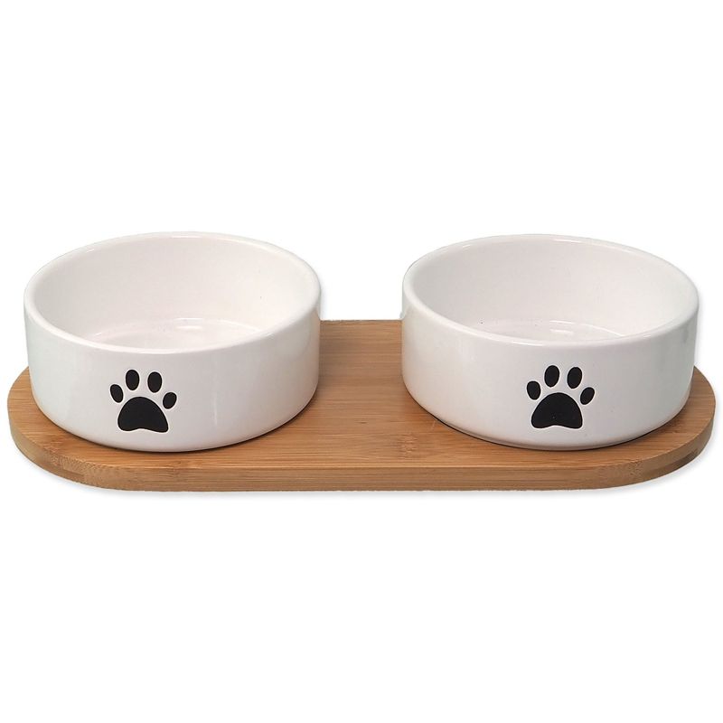 Dog Fantasy Set keramičke zdjele s podmetačem bijele 2 x 400 ml