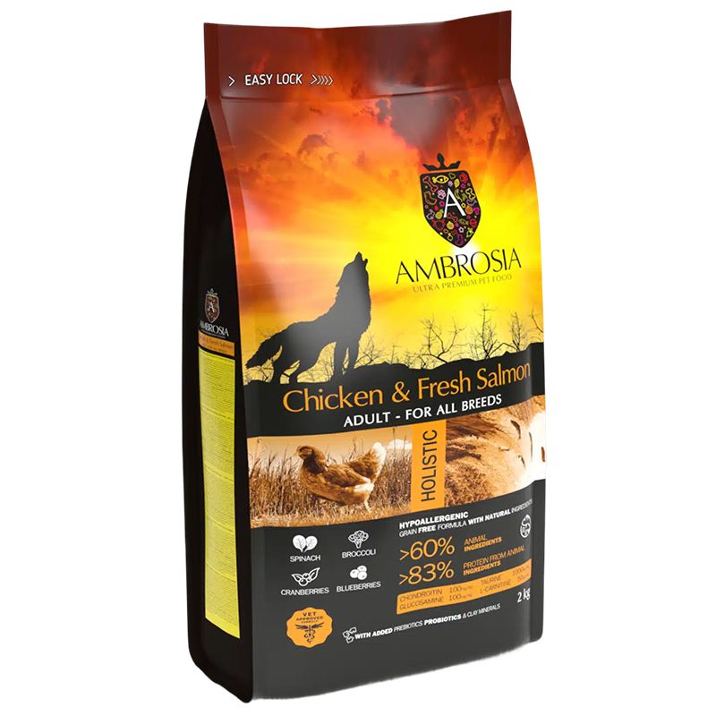 Ambrosia Adult All Breeds Chicken & Fresh Salmon 2 kg