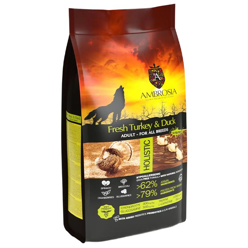 Ambrosia Adult All Breeds Fresh Turkey & Duck 12 kg