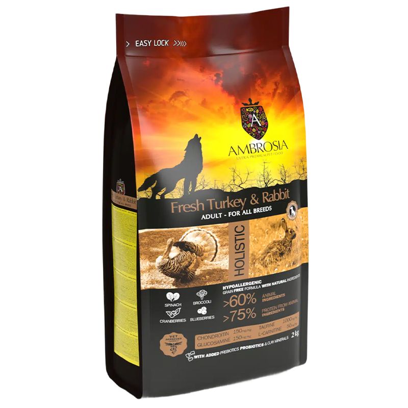 Ambrosia Adult All Breeds Fresh Turkey & Rabbit 2 kg