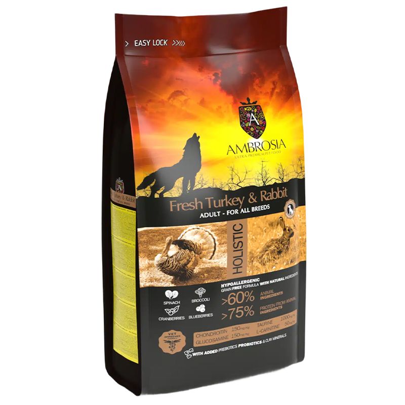 Ambrosia Adult All Breeds Fresh Turkey & Rabbit 12 kg