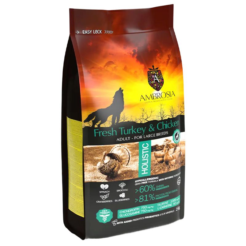 Ambrosia Adult Large Breeds Fresh Turkey & Chicken 2 kg