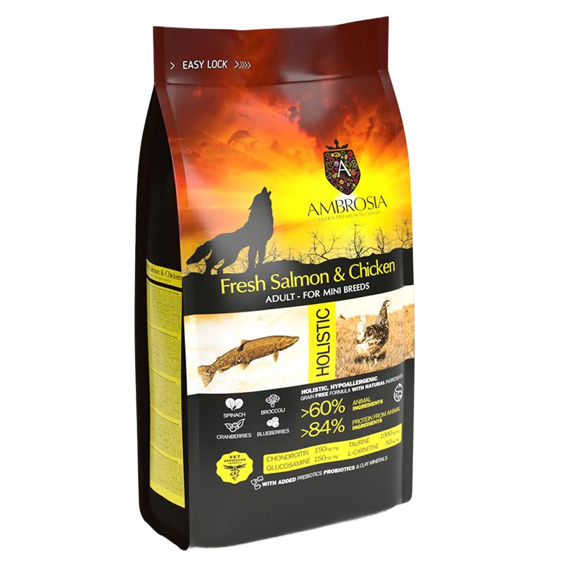 Ambrosia Adult Mini Breeds Fresh Salmon & Chicken 6 kg
