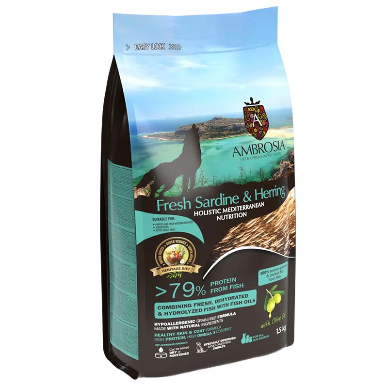 Ambrosia Mediterranean Puppy & Growth Fresh Sardine & Herring 1,5 kg