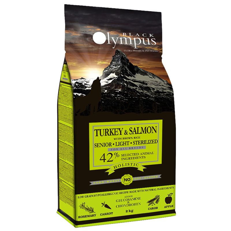 Black Olympus Senior, Light, Sterilized - Turkey & Salmon 2 kg