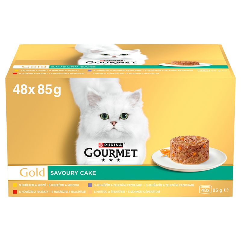Gourmet GOLD Multipack Savoury Cake govedina, piletina, purica, janjetina 48 x 85 g