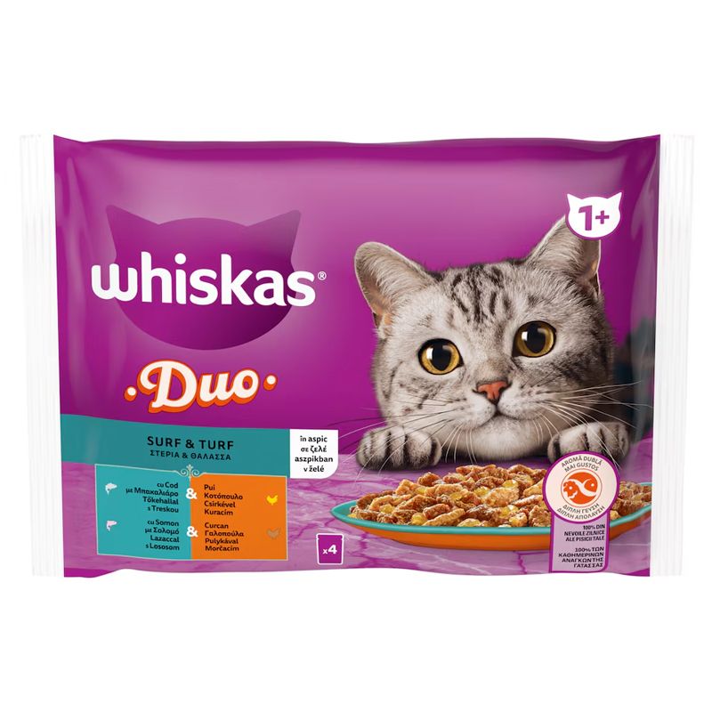 Whiskas Duo Surf & Turf u želeu 4 x 85 g