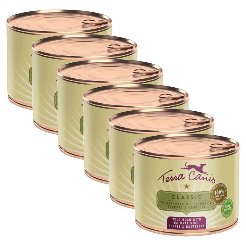 Terra Canis Wild Boar with natural rice, fennel & raspberry 6 x 200 g