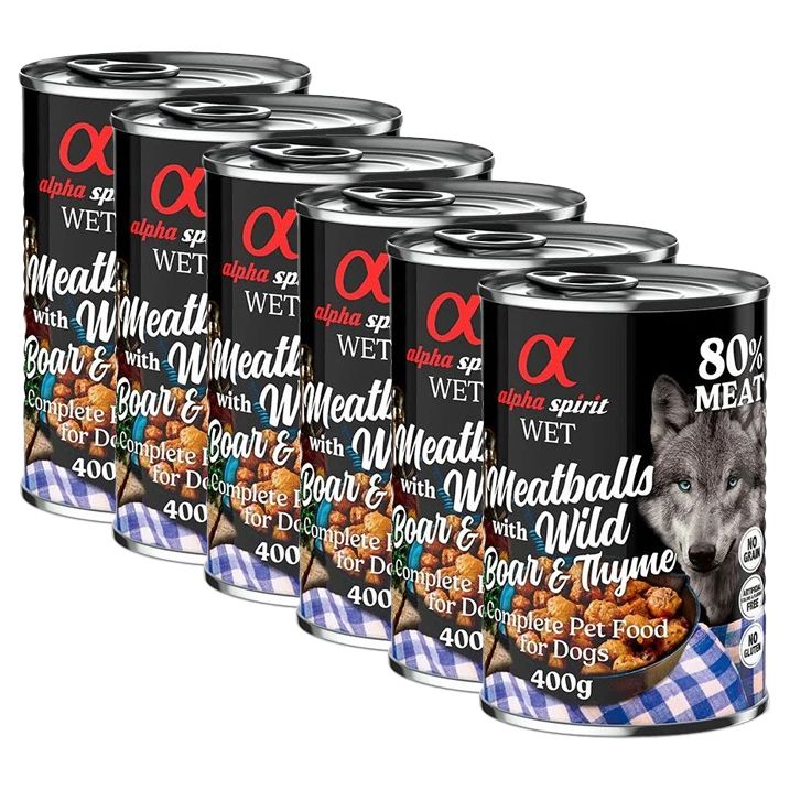 Alpha Spirit Meatballs - Divlja svinja s timijanom 6 x 400 g
