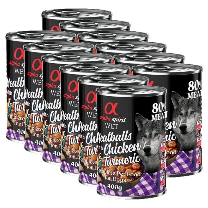 Alpha Spirit Meatballs - Pileća s kurkumom 12 x 400 g