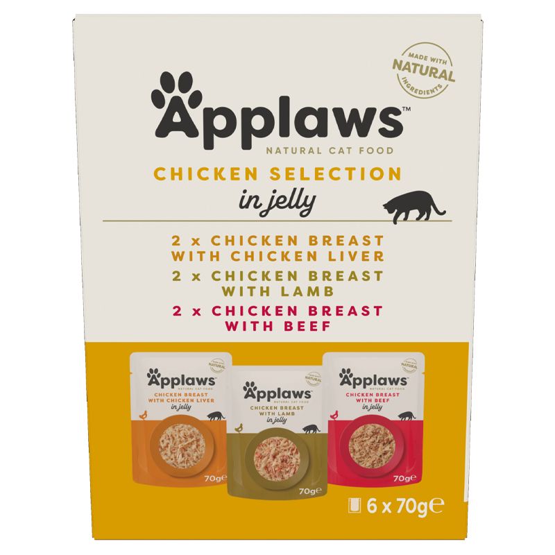 Applaws Chicken Selection Vrećica za mačke, pileći izbor u želeu 6 x 70 g