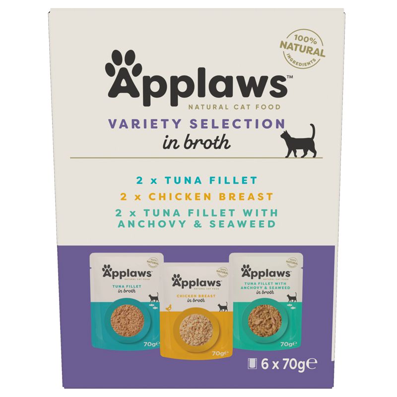 Applaws Variety Selection vrećica za mačke, izbor u juhu 6 x 70 g