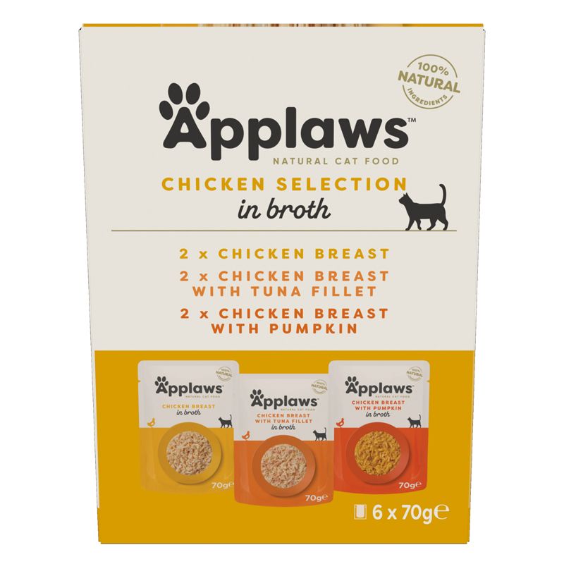 Applaws Chicken Selection Pašteta za mačke, odabir piletine u juhu 6 x 70 g