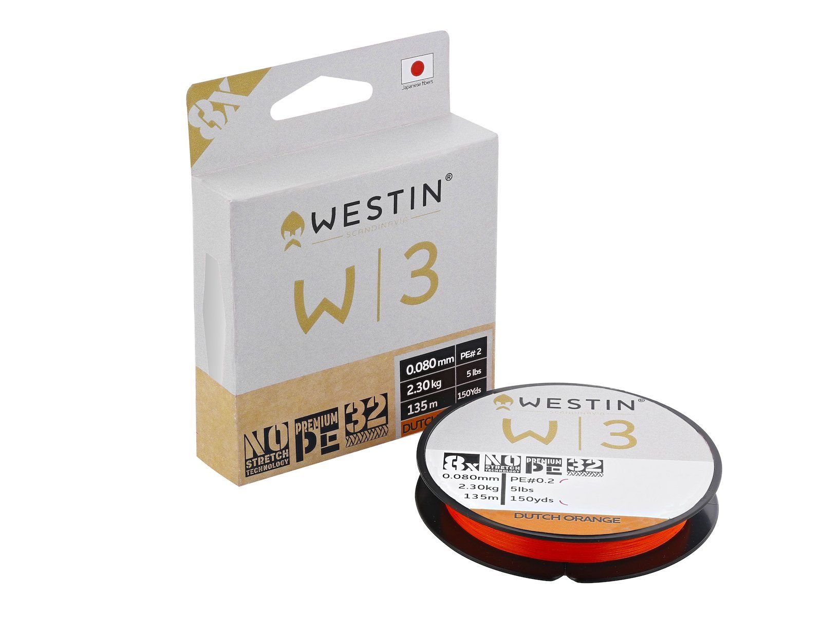 Westin W3 8-BRAID Dutch Orange 135m/0.10mm/3.5kg