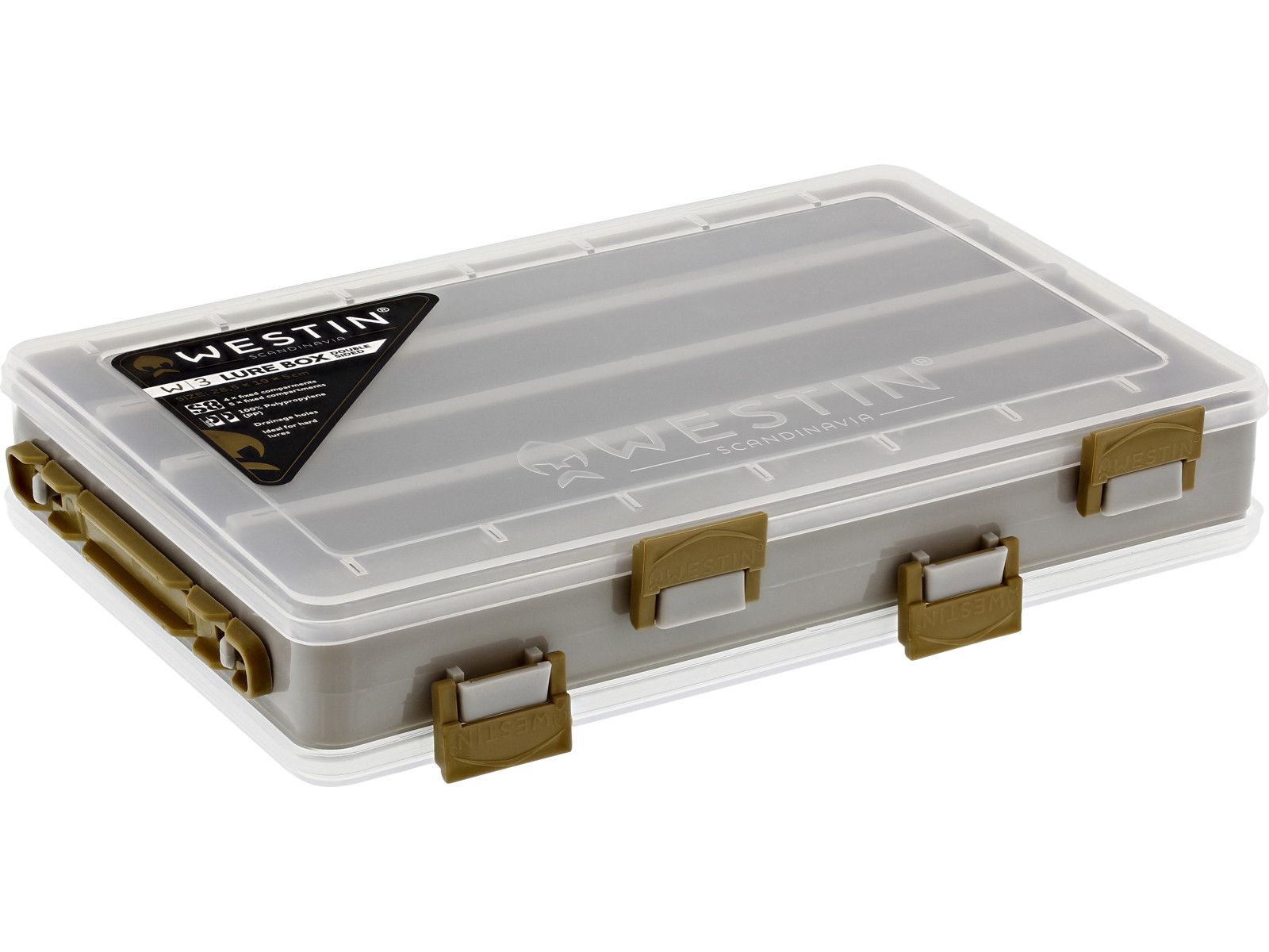 Westin W3 LURE BOX DOUBLE SIDED S8 Grey/Clear 20,5x17x4,8cm