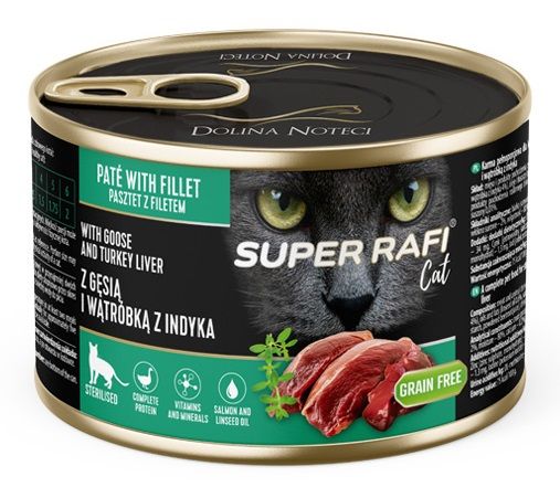Super Rafi Cat Sterilised P&F Goose and Turkey liver 185 g