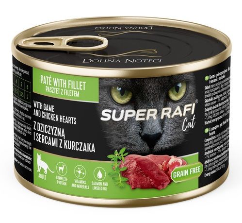 Super Rafi Cat Adult P&F Game and Chicken hearts 185 g