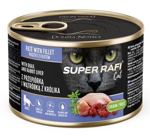 Super Rafi Cat Adult P&F Quail and Rabbit liver 185 g