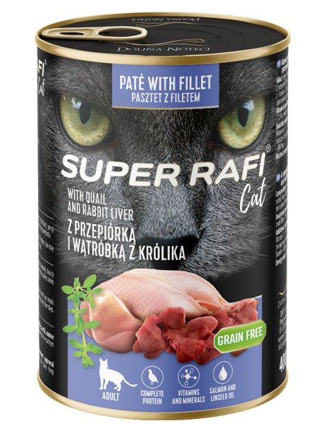 Super Rafi Cat Adult P&F Quail and Rabbit liver 400 g