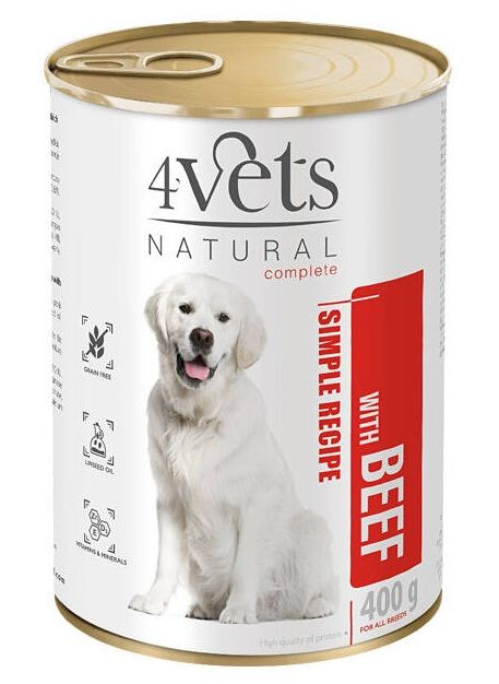4Vets Natural Simple Recipe with Beef 400 g