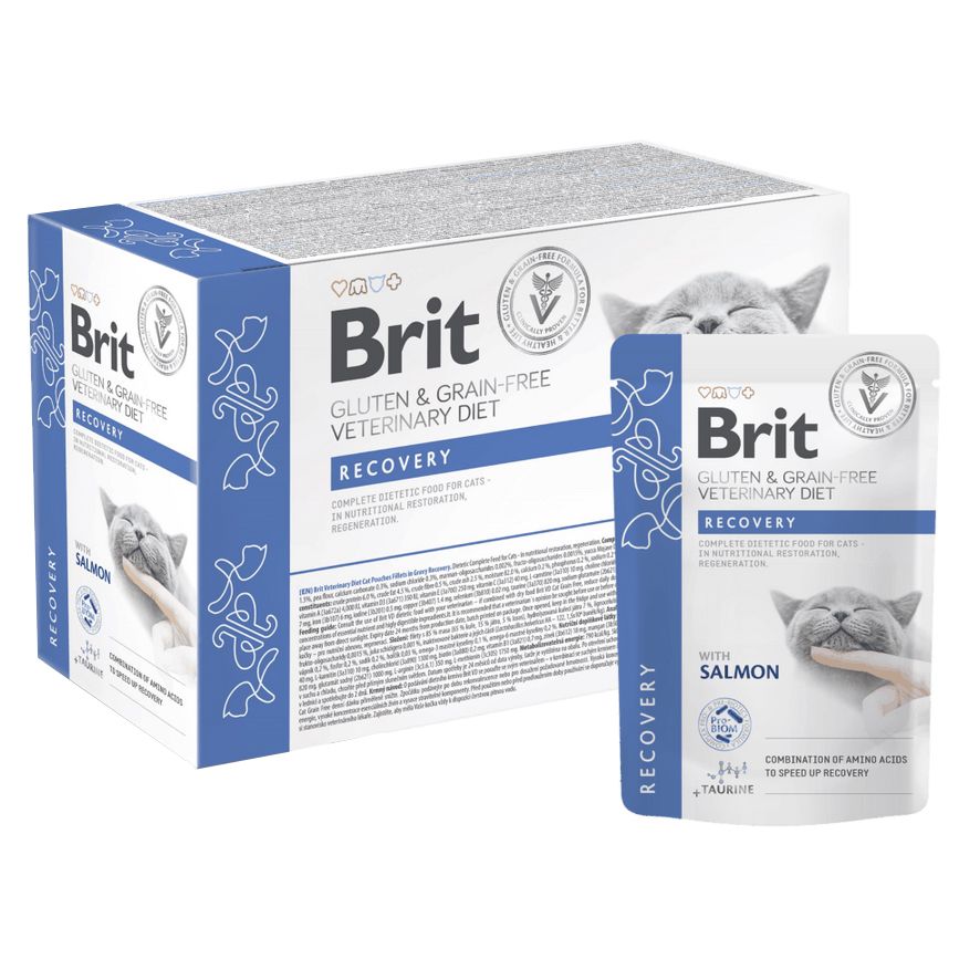 Brit Cat Gluten & Grain-Free Veterinary Diet Recovery vrečice, 12 x 85 g