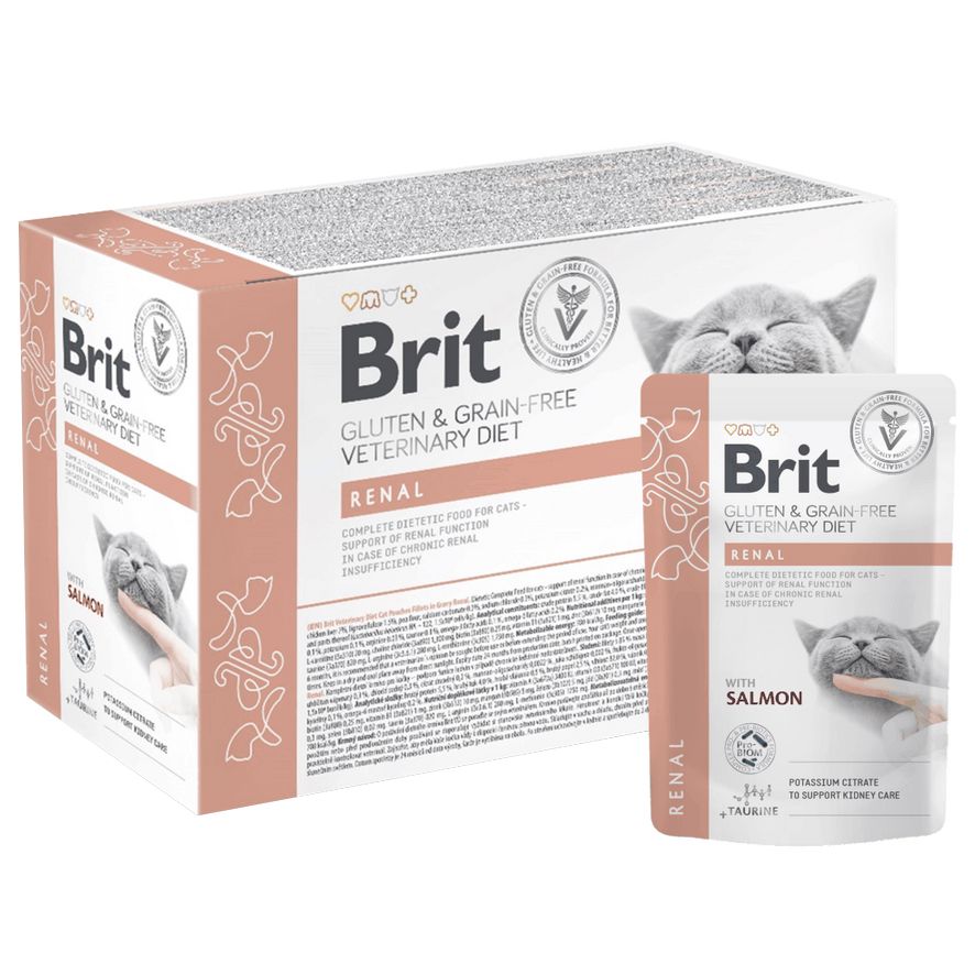 Brit Cat Gluten & Grain-Free Veterinary Diet Renal vrečice, 12 x 85 g