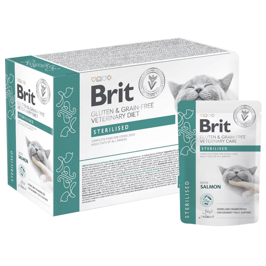 Brit Cat Gluten & Grain-Free Veterinary Diet Sterilised vrečice, 12 x 85 g