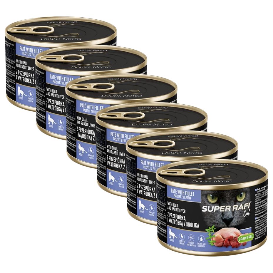 Super Rafi Cat Adult P&F Quail and Rabbit liver 6 x 185 g