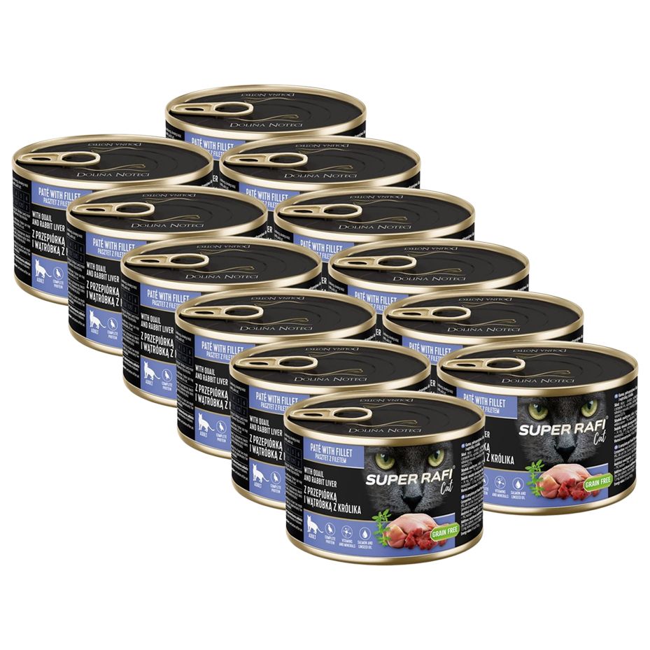 Super Rafi Cat Adult P&F Quail and Rabbit liver 12 x 185 g