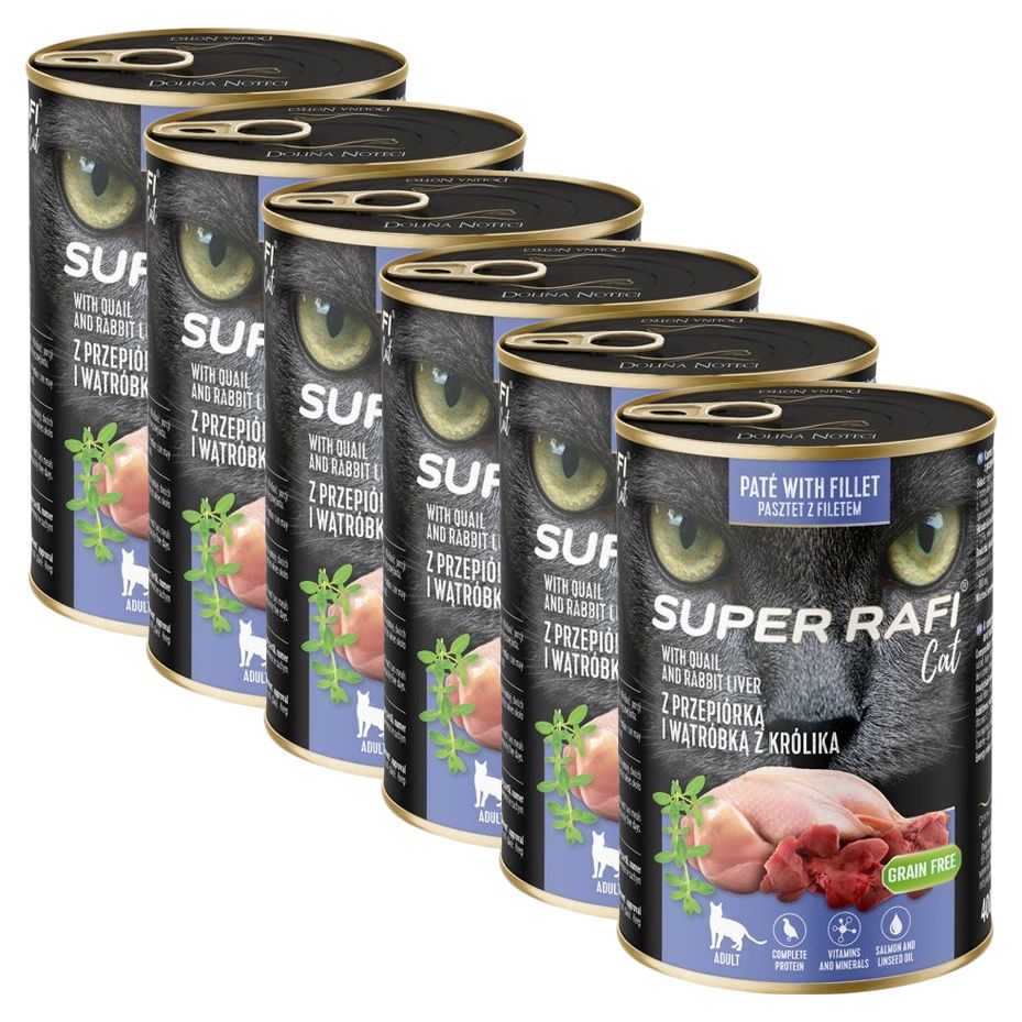 Super Rafi Cat Adult P&F Quail and Rabbit liver 6 x 400 g