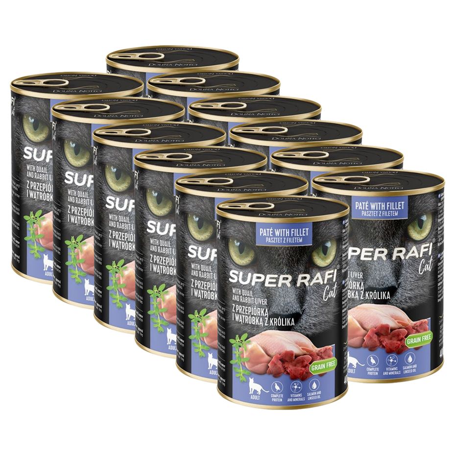 Super Rafi Cat Adult P&F Quail and Rabbit liver 12 x 400 g