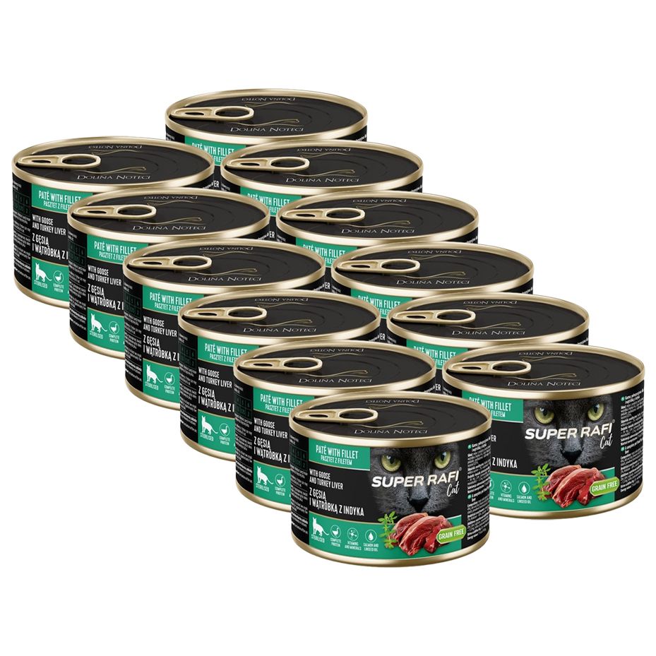 Super Rafi Cat Sterilised P&F Goose and Turkey liver 12 x 185 g