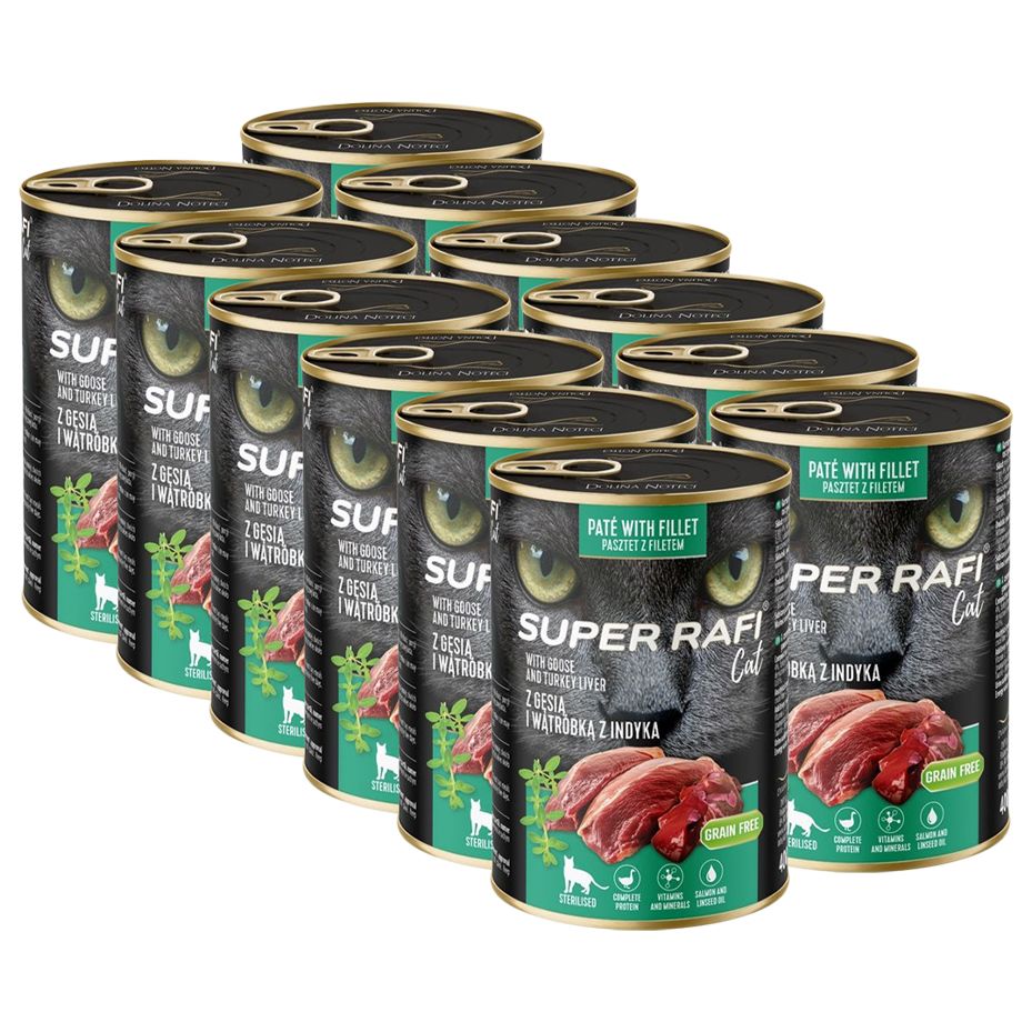 Super Rafi Cat Sterilised P&F Goose and Turkey liver 12 x 400 g