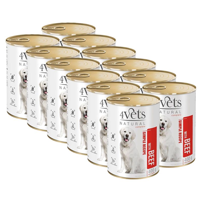 4Vets Natural Simple Recipe with Beef 12 x 400 g