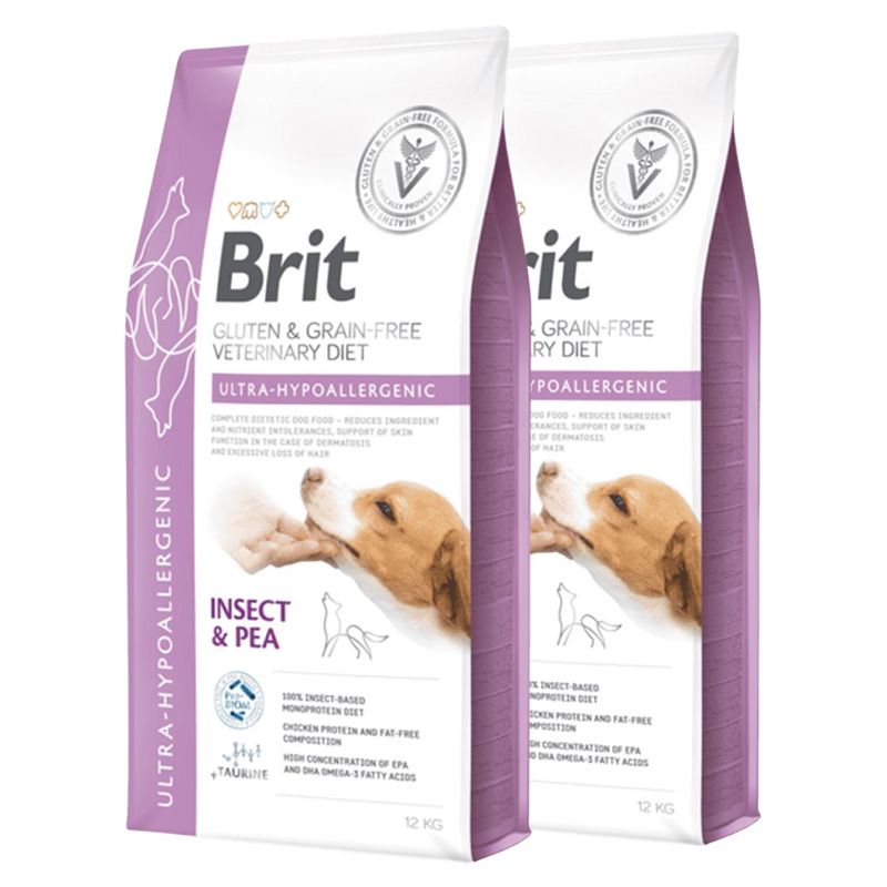 Brit Veterinary Diets GF dog Ultra-hypoallergenic 2 x 12 kg