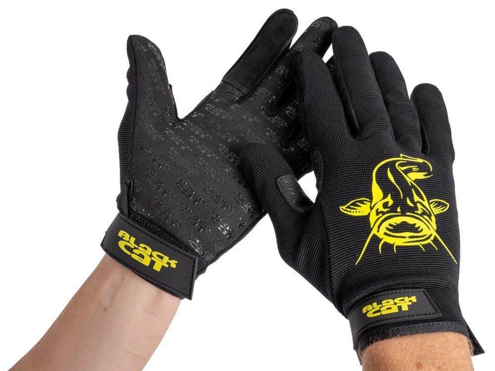 Black Cat Cat Gripper Gloves Large