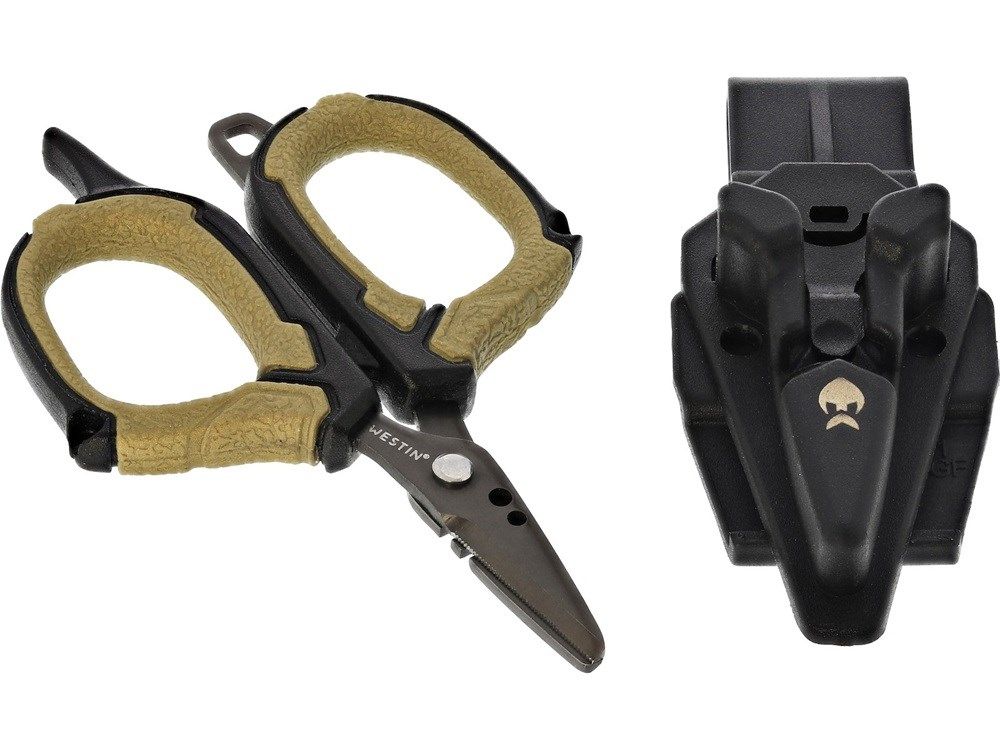 Westin BRAID SCISSORS INCL. SHEATH stainless Black/Sand 8.9cm