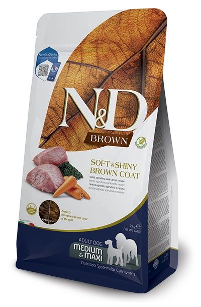 Farmina N&D dog BROWN (GF) adult medium & maxi lamb, spirulina & carrot 2 kg