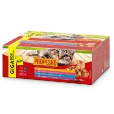 Propesko Cat Adult GIGA BOX vrečice govedina/piletina/losos/janje u umaku 80 x 100 g