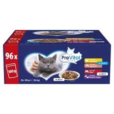 PreVital GIGA BOX vrečice piletina/losos/govedina/zec-puretina 96 x 100 g