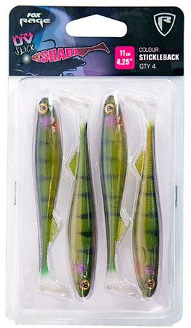 Fox Rage Slick Shad Ultra UV 11cm Stickleback x 4