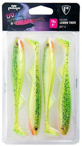 Fox Rage Slick Shad Ultra UV 13cm Lemontiger x 4