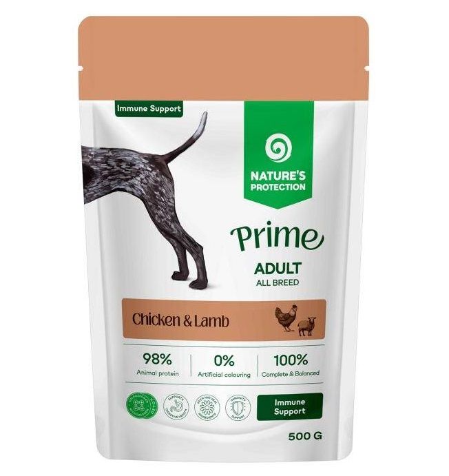 Nature's Protection Prime pas odrasli podrška imunitetu piletina i janjetina 500 g